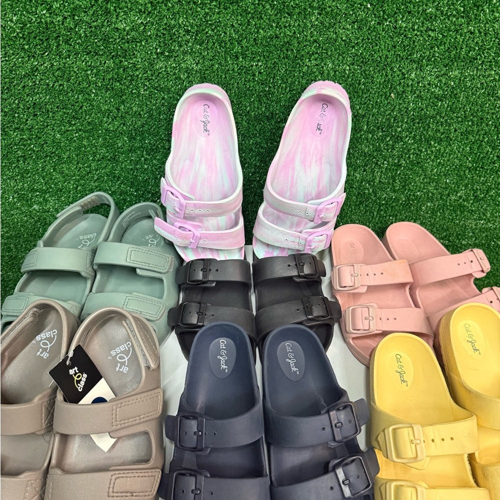 Target Cat And Jack Art Class Sandals Size 13 Kids, 7 Pair Lot
